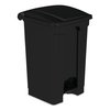 Safco 12 gal Round Cylinder Waste Receptacles, Black, Top Door, Plastic 9925BL